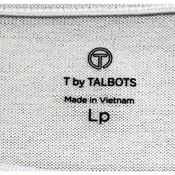 T by Talbots White Navy Floral Paisley Drawstring Hem 3/4 Sleeve Top - Picture 6 of 7